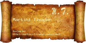Martini Tivadar névjegykártya